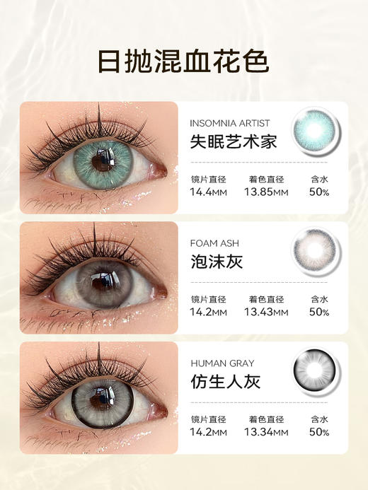 【Woolilens日抛】沃莉丝美瞳日抛失眠艺术家绿色欧美混血隐形眼镜 商品图3