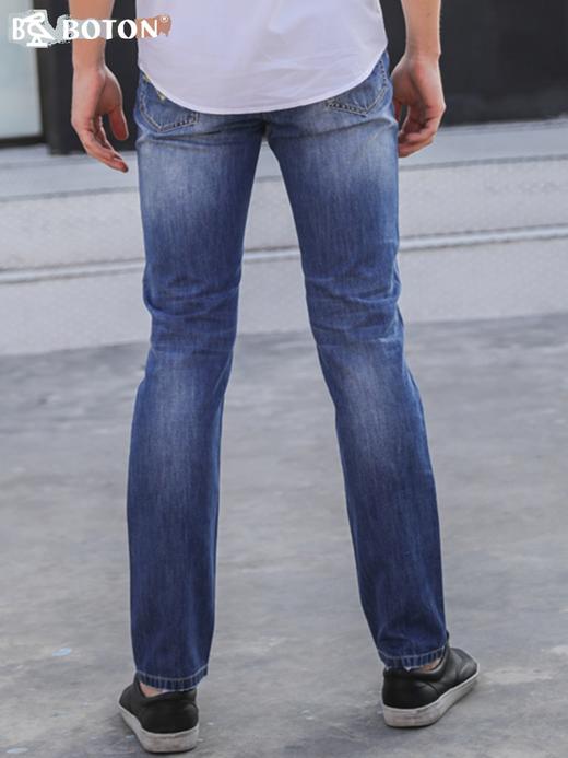 【第2件半价！尾货清仓不退换】波顿春夏季男士浅蓝色破洞牛仔裤男直筒百搭潮牌薄款裤子ME626118 商品图1