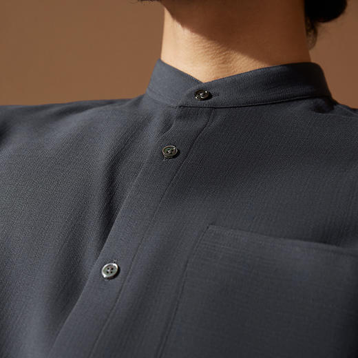 【中华立领】柒牌立领衬衫男2024春秋新款时尚休闲中国风长袖衬衣	127A70010 商品图2