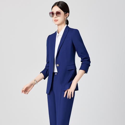 【上衣+裤子】罗蒙女士套装工作面试通勤简约大气职业装两件套女 商品图6