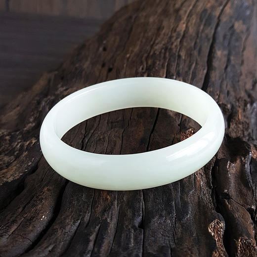 【天然正品】天然无杂俄料和田玉58号贵妃手镯200624NJS08 商品图2