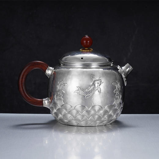 子佩集S999银【依荷听雨】茶壶【ZJ027】纯银小茶壶摆件2406 商品图1