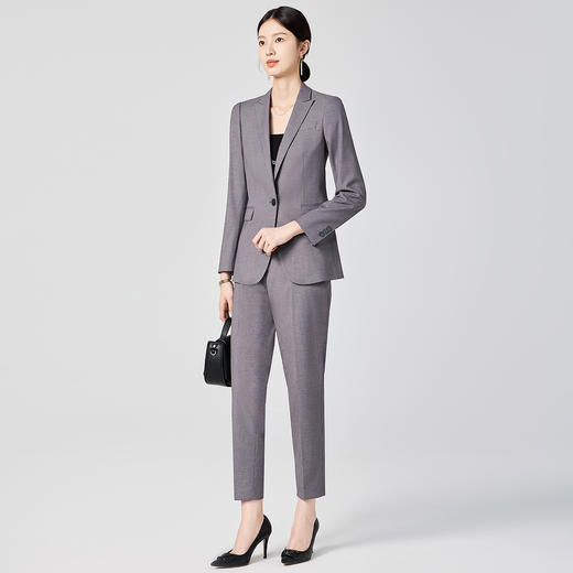 【上衣+裤子】罗蒙女士套装工作面试通勤简约大气职业装两件套女 商品图12