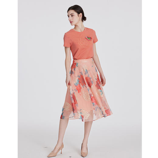 司歌蕾丝印花半裙端庄优雅伞裙C891019X 商品图4