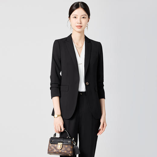 【上衣+裤子】罗蒙女士套装工作面试通勤简约大气职业装两件套女 商品图4