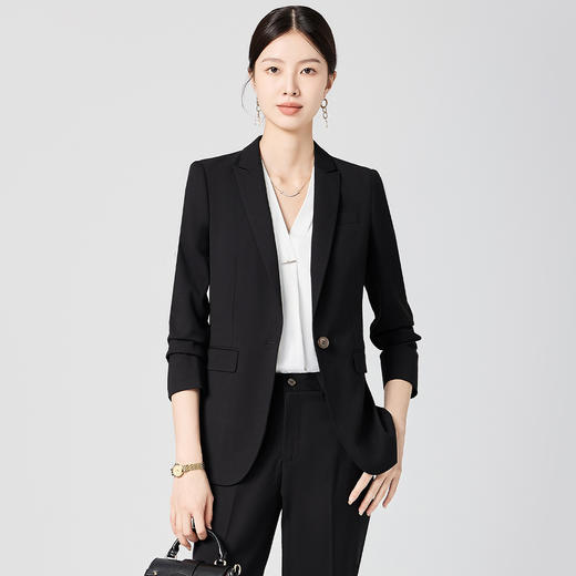 【上衣+裤子】罗蒙女士套装工作面试通勤简约大气职业装两件套女 商品图14