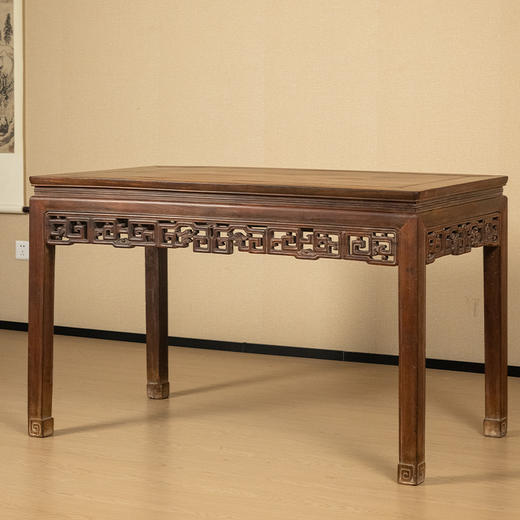 清 红木透雕夔龙纹独板画桌 商品图4