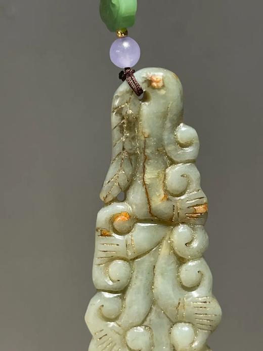 褐沁白玉雕云纹如意，顺丰包邮 商品图5