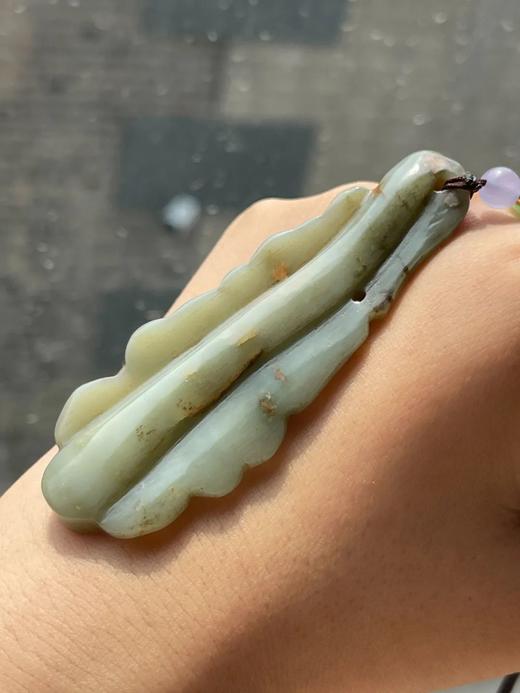 褐沁白玉雕云纹如意，顺丰包邮 商品图13