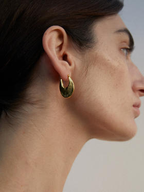 ABOAB｜OVAL ROUND HOLE Hoops [ 耳环   金 / 银 ]【SURROUND】