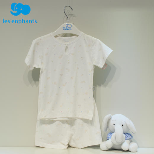 丽婴房-内衣类（夏）A7-16一粒扣短袖套装（N1优雅小象） 商品图0