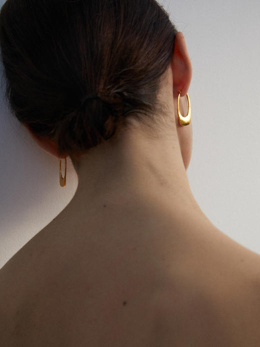 ABOAB｜OVAL LONG HOLE Hoops [ 耳环   金 / 银 ]【SURROUND】 商品图0