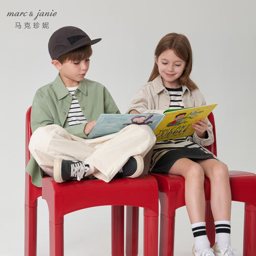 马克珍妮秋装新款 男女童趣味恐龙涂鸦纯棉休闲衬衫 231760 商品图1