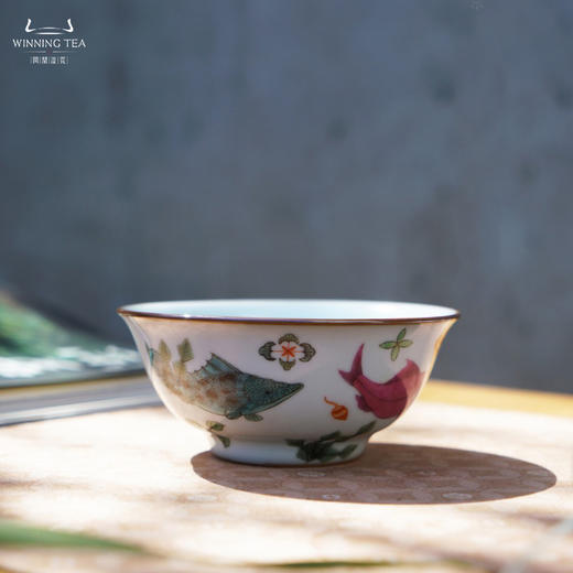 问鼎汝瓷鼎峰系列月白精工款天香杯（鱼澡纹） 商品图0