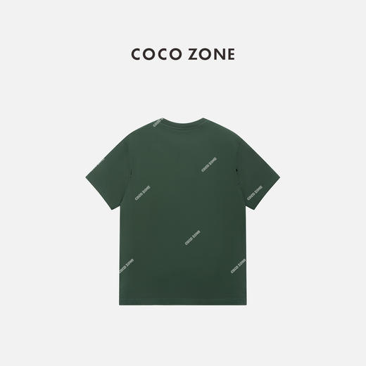 COCO ZONE ”墨绿T“夏季简约圆领短袖T恤开叉设计上衣CC1C1680 商品图1