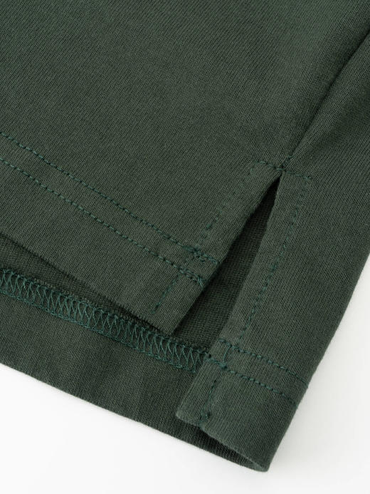 COCO ZONE ”墨绿T“夏季简约圆领短袖T恤开叉设计上衣CC1C1680 商品图7