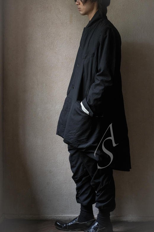 Paul Harnden  男士黑色暗纹羊毛LANCASHIRE背带裤 商品图9