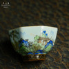 问鼎汝瓷天青老款直口八方杯（描金绘画青山绿水） 商品缩略图1
