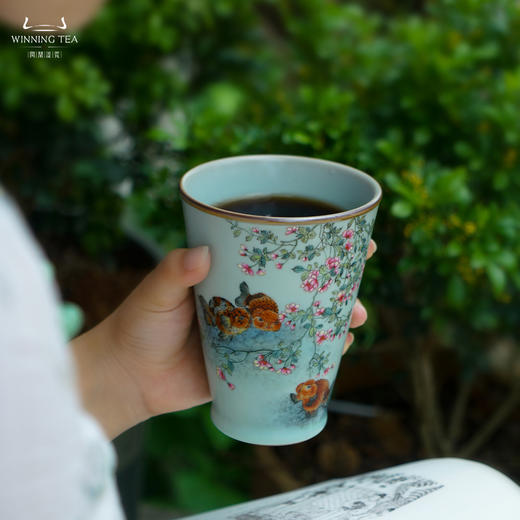 问鼎汝瓷鼎峰系列天青可乐杯（鱼游春水） 商品图1