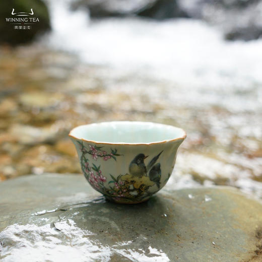 问鼎汝瓷鼎峰系列天青老款沐菊杯（春映桃红） 商品图2