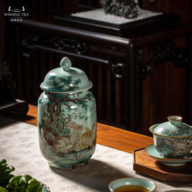 问鼎汝瓷鼎峰系列天青老款精工醒春罐（花晨月夕）（缺货）