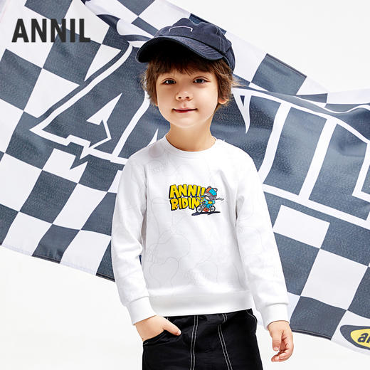 男童萌趣印花卫衣新款安奈儿童装实体店同款XB431692 商品图0