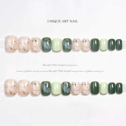 美甲显白穿戴甲假指甲贴片可拆卸夏日山茶花冬穿戴甲显白短款 商品图5