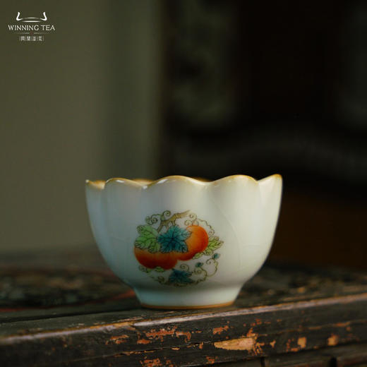 问鼎汝瓷鼎峰系列天青老款佛手杯（君影草）葵花杯（蝶舞）月白老款菡萏杯（绿玉君）菡萏杯（福运绵长）（缺货） 商品图6