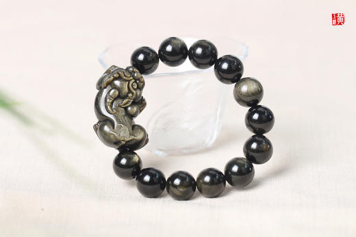 金曜石貔貅手串，珠径14mm 商品图5