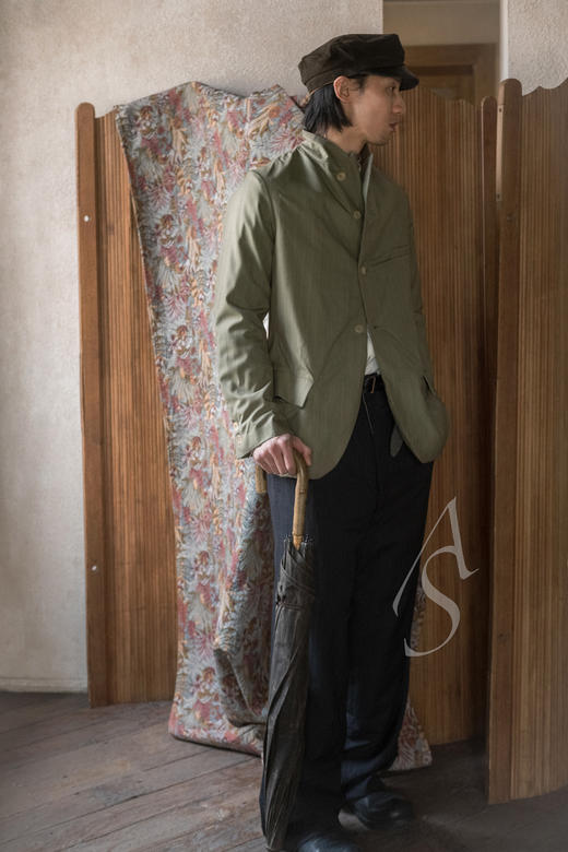 Paul Harnden  男士竹绿暗纹羊毛BLAZER西装外套 商品图0