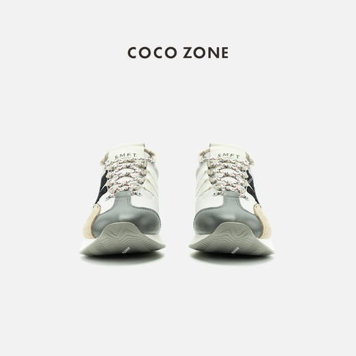 COCO ZONE 设计感拼色系带休闲鞋百搭透气阿甘鞋CC2C1295 商品图1