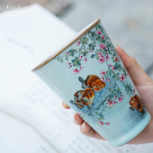 问鼎汝瓷鼎峰系列天青可乐杯（鱼游春水） 商品图2
