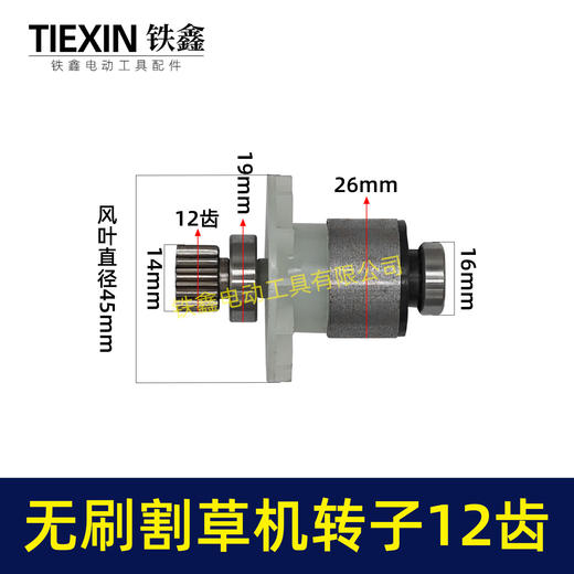 【货号05589】电动除草机21V无刷割草机电机12齿锂电打草机绿篱机转子 商品图0