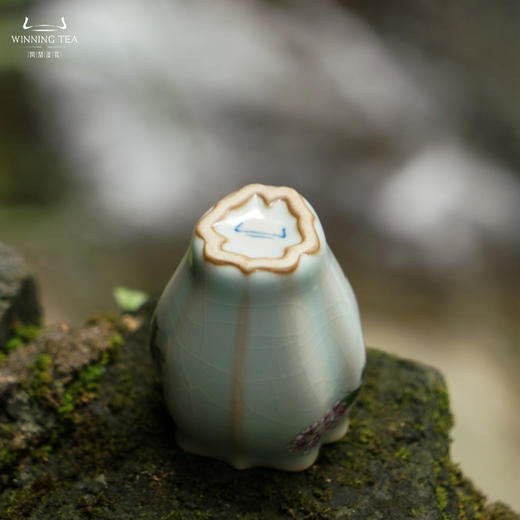 问鼎汝瓷鼎峰系列天青老款小佛手杯（春韶景妍）（缺货） 商品图4