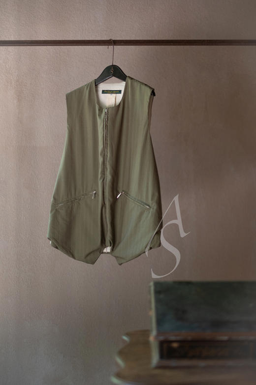 Paul Harnden  男士竹绿暗纹羊毛马甲 商品图3