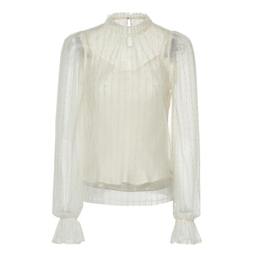 金闪蕾丝网纱内搭雪纺衫打底早秋美拉德 商品图2