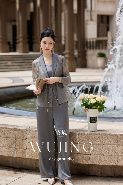 【雾境定制】璀璨银裳系列定制提花玻璃纱+压纹醋酸三件套 3204133 商品图2