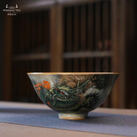 问鼎汝瓷鼎峰系列天青复刻款兰渚碗（龙威扬辉） 商品图0