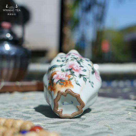 问鼎汝瓷鼎峰系列月白老款佛手杯（国色凝香）（绶带迎春） 商品图4