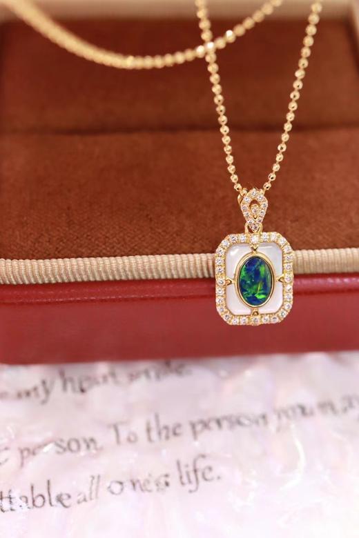 0.38ct 欧泊项链 商品图2