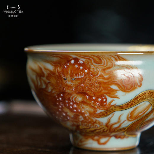 问鼎汝瓷鼎峰系列天青复刻款折口杯（狮子滚绣球） 商品图3