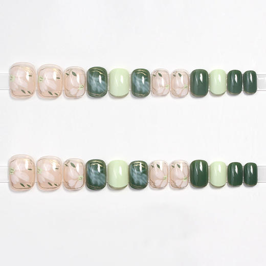 美甲显白穿戴甲假指甲贴片可拆卸夏日山茶花冬穿戴甲显白短款 商品图8