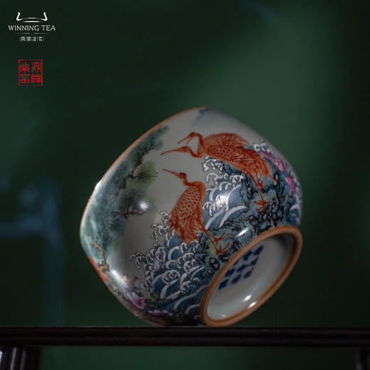 问鼎汝瓷鼎峰柴窑天青容华杯（六鹤同春）（缺货） 商品图2