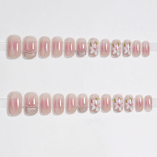 美甲显白穿戴甲假指甲贴片可拆卸春日珍珠花冬穿戴甲中长款女 商品图8