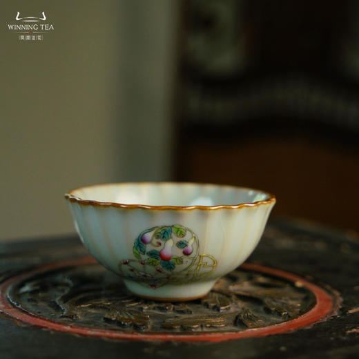 问鼎汝瓷鼎峰系列天青老款家荷杯（望春） 菊瓣杯（花团锦簇）恋花杯（绿玉君）（缺货） 商品图2