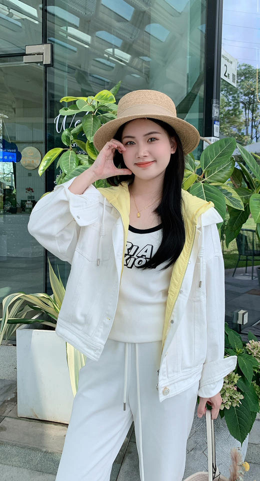 带帽假两件牛仔外套（水洗产品） 9521010035 商品图2