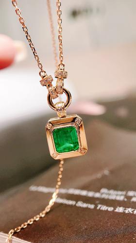 0.49ct 祖母绿锁骨链