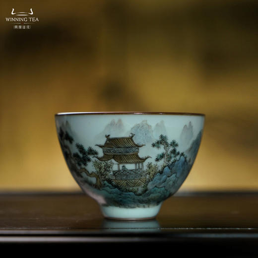 问鼎汝瓷鼎峰系列月白小鸿声杯（静观山色） 商品图0