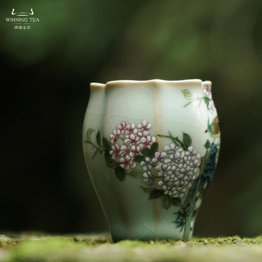 问鼎汝瓷鼎峰系列天青老款小佛手杯（春韶景妍）（缺货） 商品图2