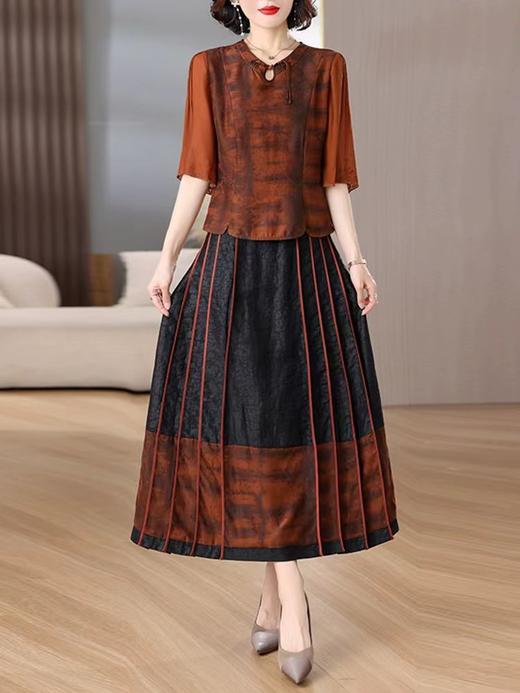 A8899今年流行漂亮两件套装裙女夏装妈妈香云纱真丝贵夫人阔太太连衣裙 商品图1